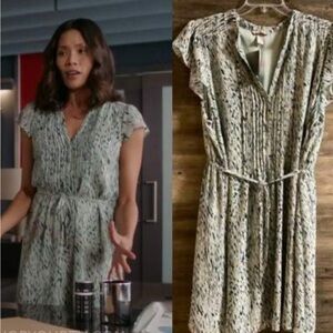 Short sleeve silky blue/green H&M dress